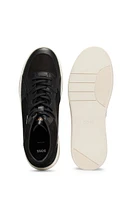 High-top trainers mixed leathers