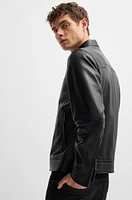 BOSS x ASTON MARTIN leather jacket with water-repellent finish