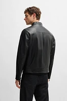 BOSS x ASTON MARTIN leather jacket with water-repellent finish