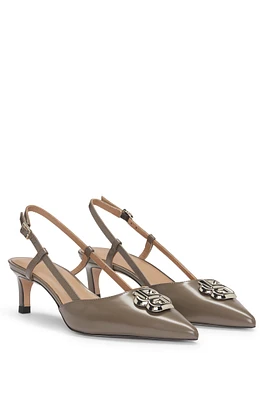 Leather slingback pumps with Double B monogram