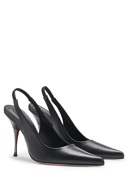 NAOMI x BOSS slingback pumps smooth leather