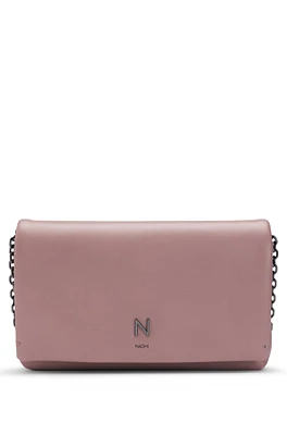 NAOMI x BOSS leather clutch bag with signature hardware