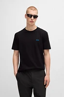 Cotton-piqué T-shirt with Oxford-jacquard back collar