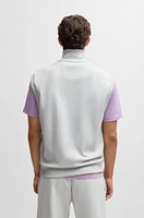 Sleeveless zip-up sweatshirt cotton