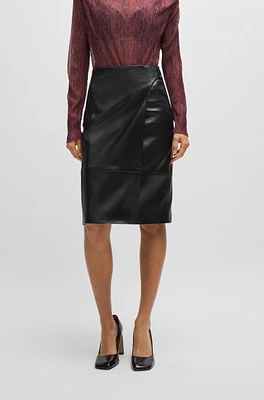 BOSS - Leather skirt with strap detail Black