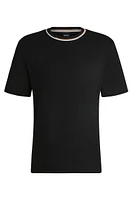 Interlock-cotton T-shirt with color-block collar