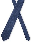 Cotton tie with an all-over denim effect