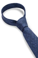 Cotton tie with an all-over denim effect