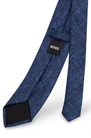 Cotton tie with an all-over denim effect