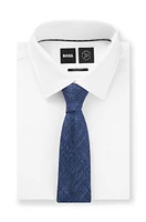 Cotton tie with an all-over denim effect