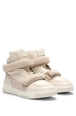 NAOMI x BOSS high-top trainers leather and suede