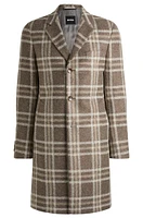 Slim-fit coat with all-over check