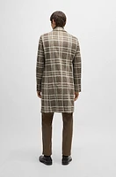 Slim-fit coat with all-over check