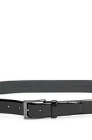 Italian patent-leather belt with logo buckle