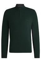 Virgin-wool regular-fit sweater with embroidered logo