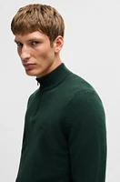 Virgin-wool regular-fit sweater with embroidered logo