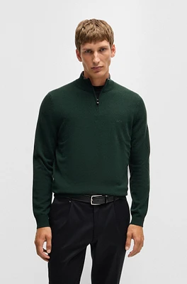 Virgin-wool regular-fit sweater with embroidered logo