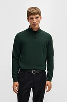 Virgin-wool regular-fit sweater with embroidered logo