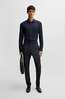 Slim-fit trousers melange stretch cloth