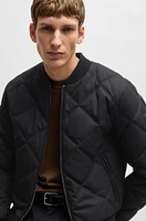 Regular-fit jacket with diamond quilting and cotton ribbing