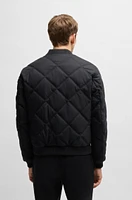 Regular-fit jacket with diamond quilting and cotton ribbing