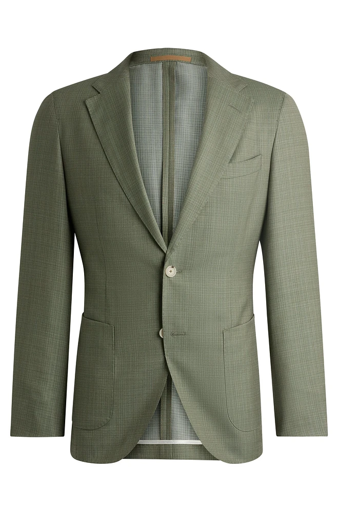 Slim-fit jacket micro-patterned wool