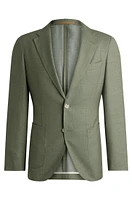 Slim-fit jacket micro-patterned wool