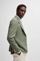 Slim-fit jacket micro-patterned wool