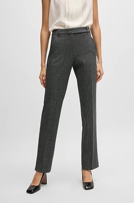 Slim-leg trousers checked stretch fabric