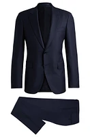 Slim-fit suit striped wool