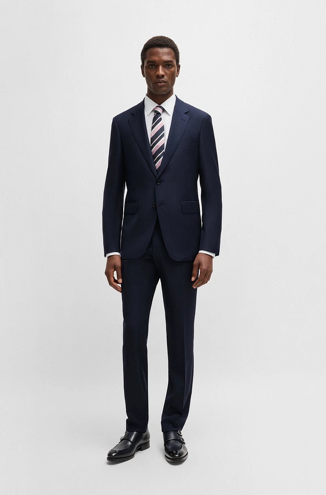 Slim-fit suit striped wool