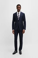 Slim-fit suit striped wool