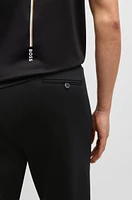 BOSS x Matteo Berrettini Regular-fit trousers stretch gabardine with logo detail