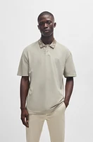 Cotton-piqué polo shirt with jungle-artwork collar