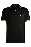 BOSS x Matteo Berrettini active polo shirt with four-way stretch