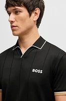 BOSS x Matteo Berrettini active polo shirt with four-way stretch