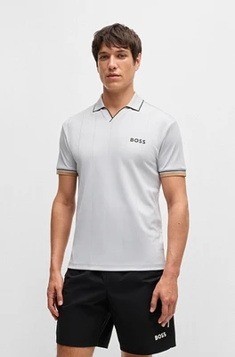 Active polo shirt with four-way stretch