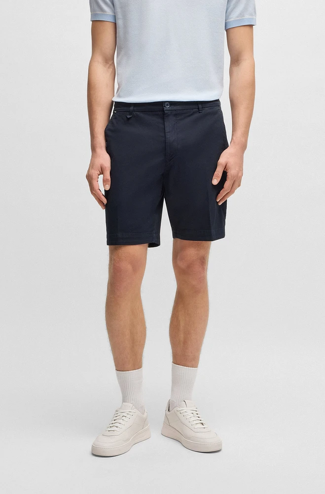 Slim-fit shorts stretch-cotton twill