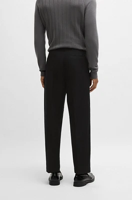 Straight-fit trousers stretch-cotton dobby