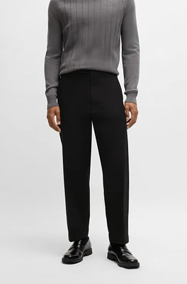 Straight-fit trousers stretch-cotton dobby