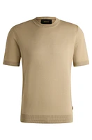 Regular-fit knit T-shirt silk and cotton