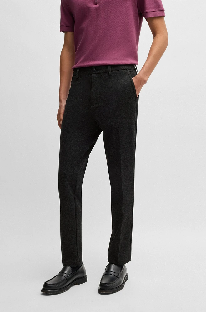 Slim-fit trousers salt-and-pepper stretch jersey