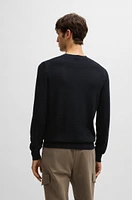 Silk sweater with knitted structure regular fit