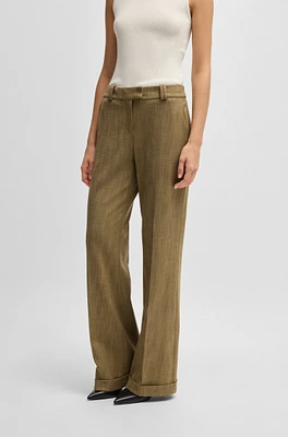 Regular-fit trousers herringbone stretch fabric