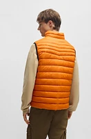 Packable slim-fit gilet water-repellent fabric