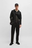 BOSS - Zip-up hoodie with Double B monogram Black