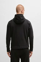 BOSS - Zip-up hoodie with Double B monogram Black