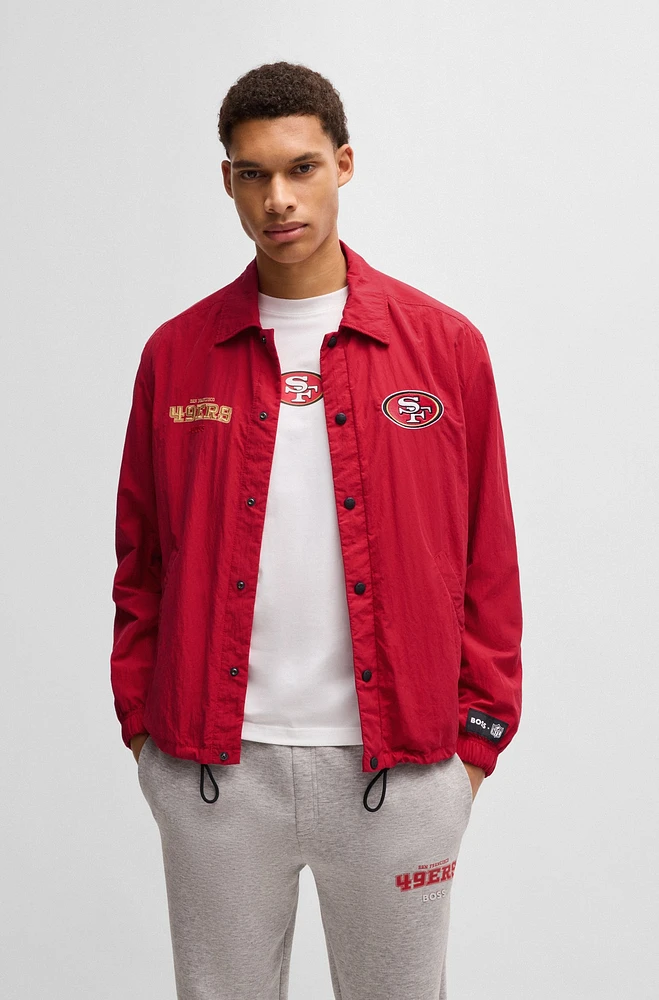 BOSS x NFL water-repellent jacket with embroidered branding