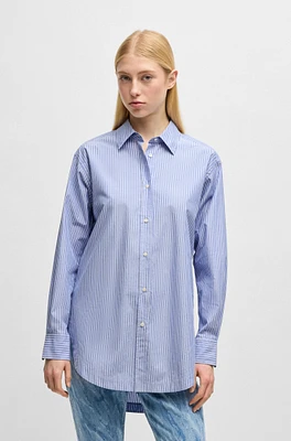 Relaxed-fit blouse striped poplin