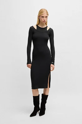 Two-in-one dress with layered effect